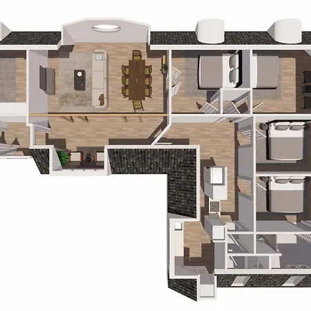 Unique 5 Bedroom W Exposed Beams In Apartment